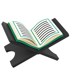 3D Al Quran for Ramadan Celebration. Object on a transparent background