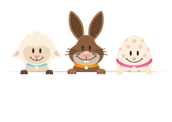 Schaf, Osterhase & Osterei Banner