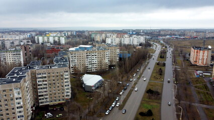 Volgodonsk, Russia - 07.01.2023:  district B-3, avenue of Builders