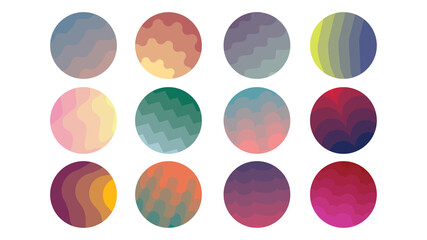 Set of various overlapping elements, Gradient blend shapes, 3d blend tool