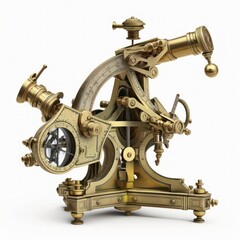 A sextant - a precise navigation tool for sailors. Perfect for marine, adventure, and exploration, generative ai