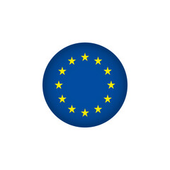 EU Europe Flag Icon. European Union Circled Flag. Stock Vector Graphics Element isolated on white background