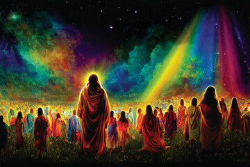 Obraz premium Jesus is the word of God manifested in human form - generative ai