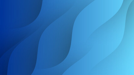 Minimal blue wave background. Dynamic curve shape composition. Vector illustration