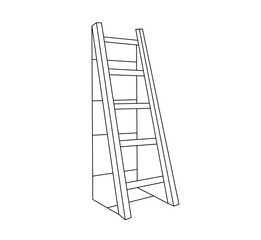 Vector isolated one single vertical ladder colorless black and white contour line easy drawing
