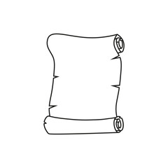 Old paper scroll icon. Vector. Line style.