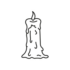 Candle icon. Vector. Line style. 