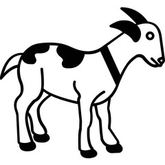 Forest goat Glyph Vector Icon which can easily modified or edit

