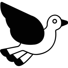 Crow Glyph Vector Icon which can easily modified or edit

