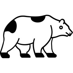 Bear Glyph Vector Icon which can easily modified or edit

