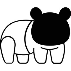 Panda Glyph Vector Icon which can easily modified or edit

