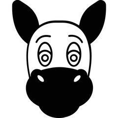 Hoofed mammal Glyph Vector Icon which can easily modified or edit

