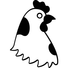 Chicken Glyph Vector Icon which can easily modified or edit

