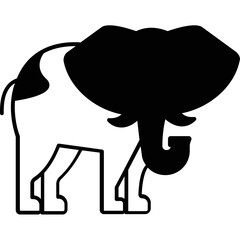 Loxodonta Glyph Vector Icon which can easily modified or edit

