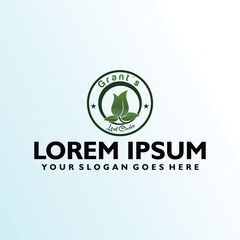 green leaf logo design template