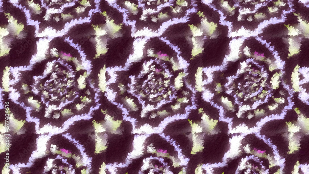 Poster abstract kaleidoscopic pattern with flashing lights. motion. psychedelic pattern with kaleidoscopic 