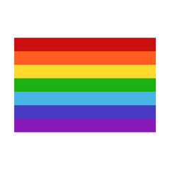 Rainbow flag icon on transparent background.	