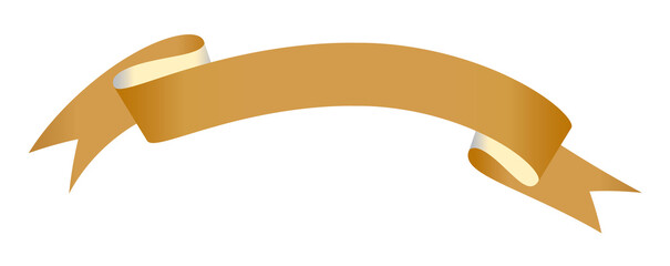 Collection of Blank Ribbon Banner in Gold Colors.