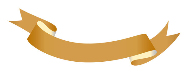 Collection of Blank Ribbon Banner in Gold Colors.