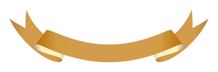 Collection of Blank Ribbon Banner in Gold Colors.