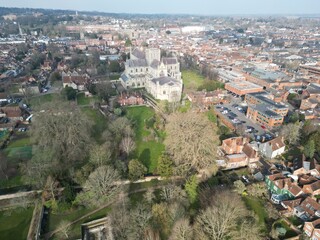 Fototapeta na wymiar Winchester City skyline and Cathedral