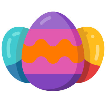 easter eggs flat icon
