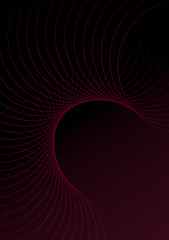 Czarne tło z czerwonym wzorem krzywe © Monika Janiak-Klicha