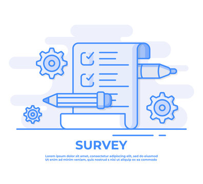 Clipboard With Checkboxes, Pencil, Diagram, Magnifying Glass, Checklist, Complete Tasks, To-do List, Survey Concept Flat Vector Illustration For Business Task, Exams