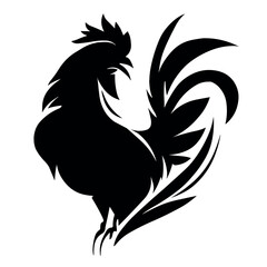 black and white rooster