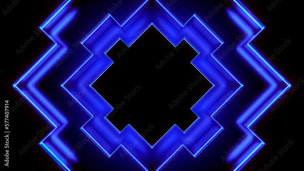 Poster futuristic geometric pattern pulsates. design. pulsating 3d pattern in futuristic style. technologic