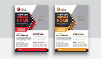 Flyer Design template, Real Estate Flyer Design bundle, property sale flyer design, flyer design for rent, construction and renovation business flyer