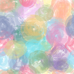Translucent watercolor circles. Vector seamless pattern. Beautiful background