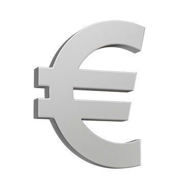 3d render, Metal Euro symbol