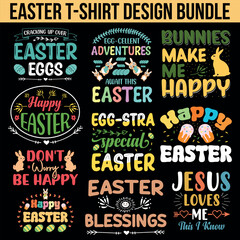 Easter t-shirt design bundle, easter design vector file for holiday greeting cards, invitations, banner, mug and t-shirt.