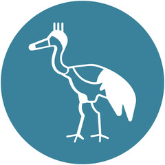 Crowned crane Vector icon which can easily modify or edit

