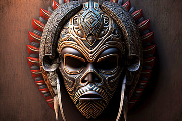 Elaborate African tribal mask.