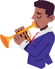 jazz musician playing trumpet © Gstudio