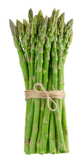 Bunch of green raw asparagus isolated