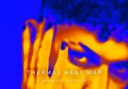 Thermal Heat Map Photo Effect Mockup