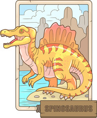 prehistoric dinosaur spinosaurus, illustration design