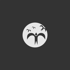 Walet Bird Logo simple silhoutte design