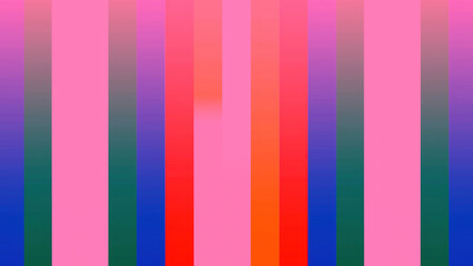 Bright pink background with flowing multicolored stripes. Design. Parallel lines moving fast across thepink backdrop.
