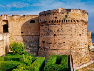 Aragonese castle at sunset in Taranto puglia Italy