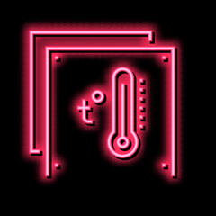 temperature preserving layer neon glow icon illustration