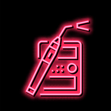 dentist equipment neon glow icon illustration