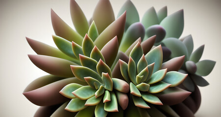 Fototapeta premium AI Digital Illustration Succulent Cactus