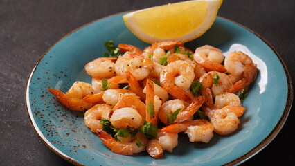 Homemade Sauteed Shrimps with Herbs and Lemon