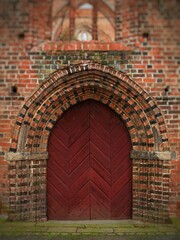Church door of St. Nikolai Church in Gardelegen, Germany