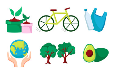 Environment protection element, vector illustration of save the planet by recycle and ecology concept