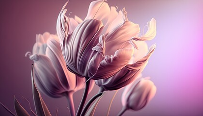 Beautiful crocus lilies illustration bouquet generative ai.
